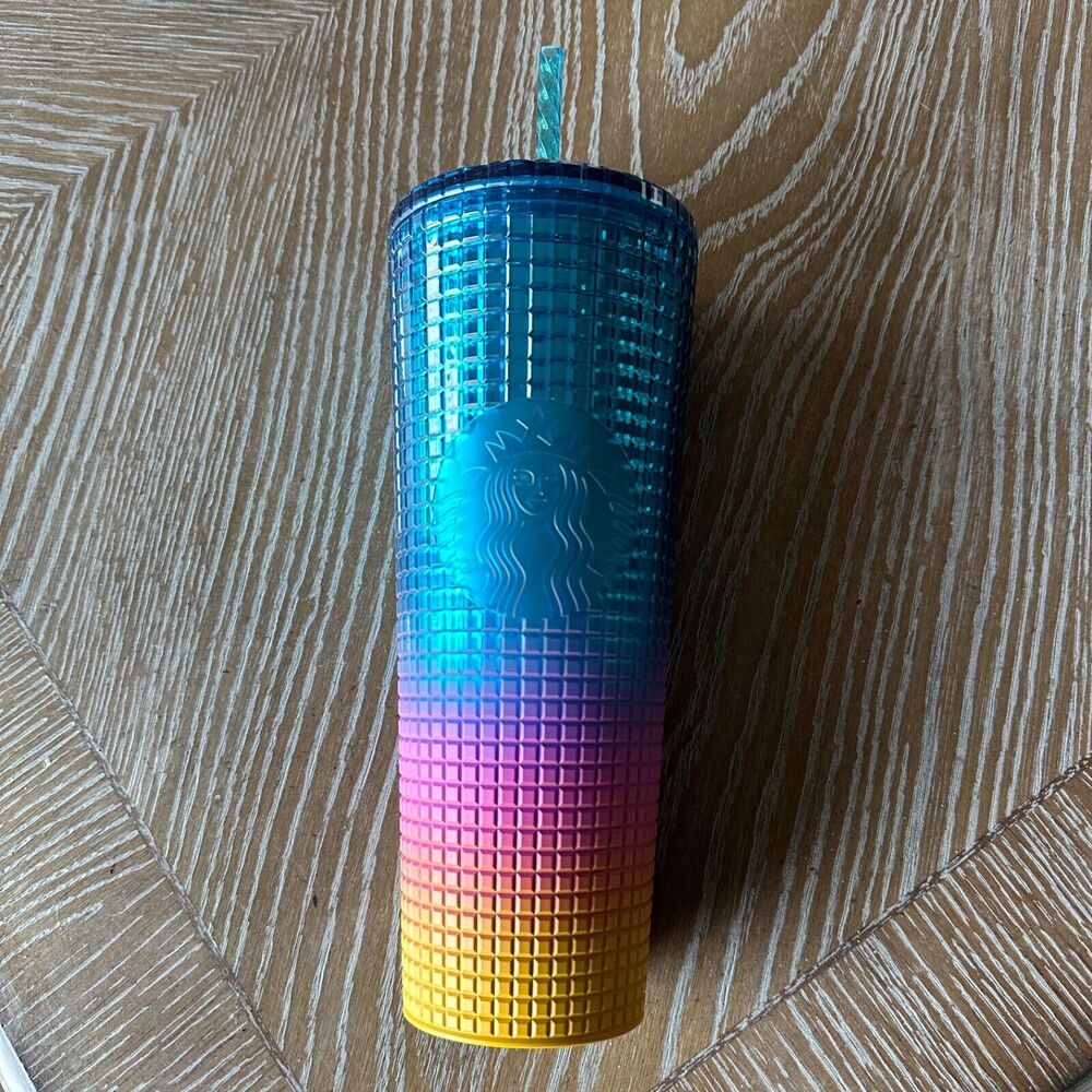 Starbucks X Tim Singleton Rainbow Grid Gradient Ombre - Summer 2023 24oz